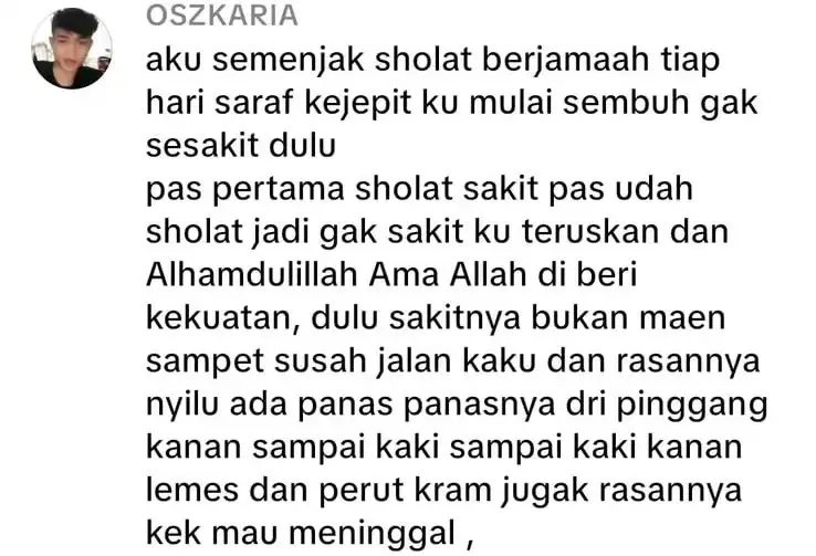 Cerita Kesembuhan Saraf Kejepit